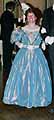 1830 evening dress, blue silk taffeta, 2nd incarnation, worn by Idy in Vienna 2005